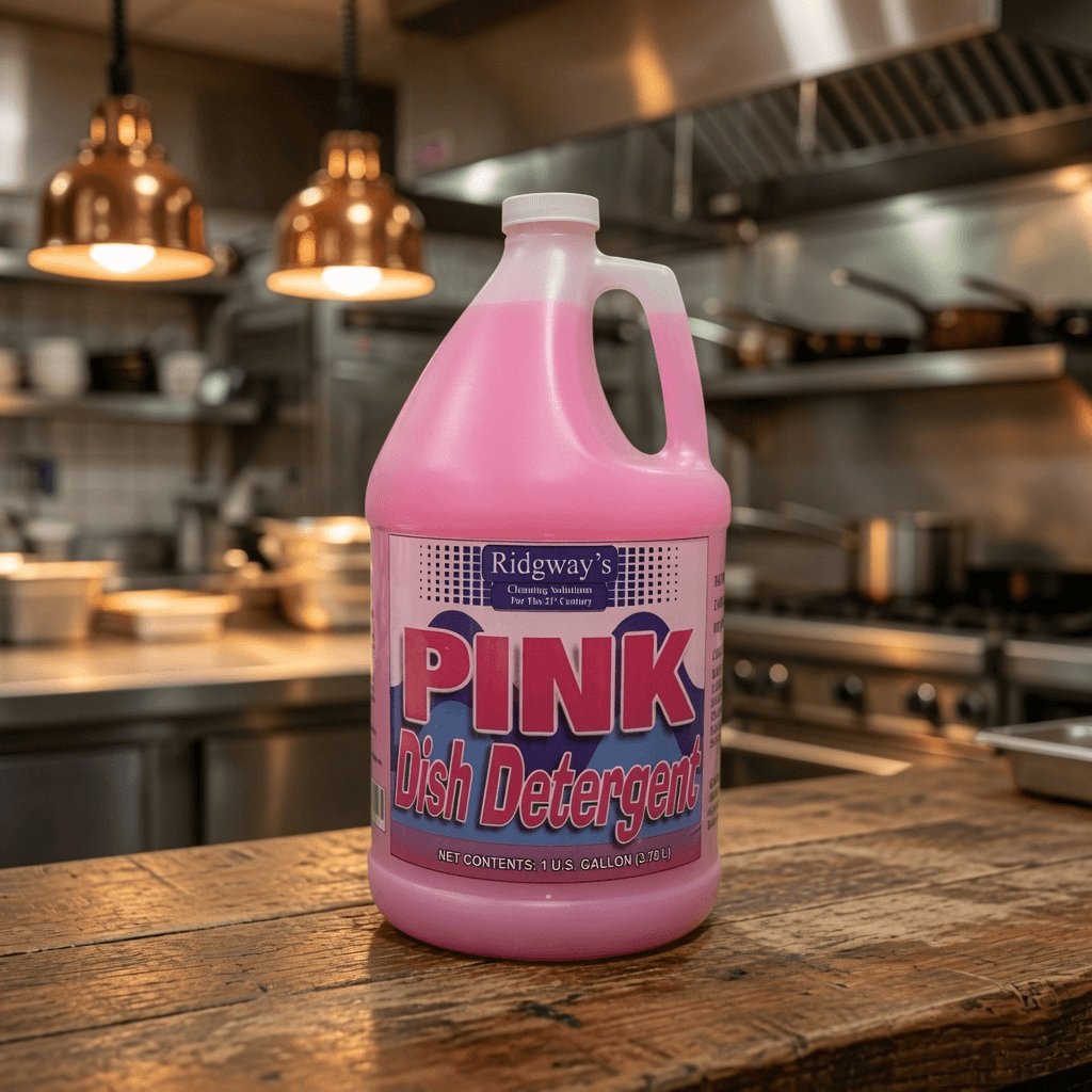 Pink dish detergent