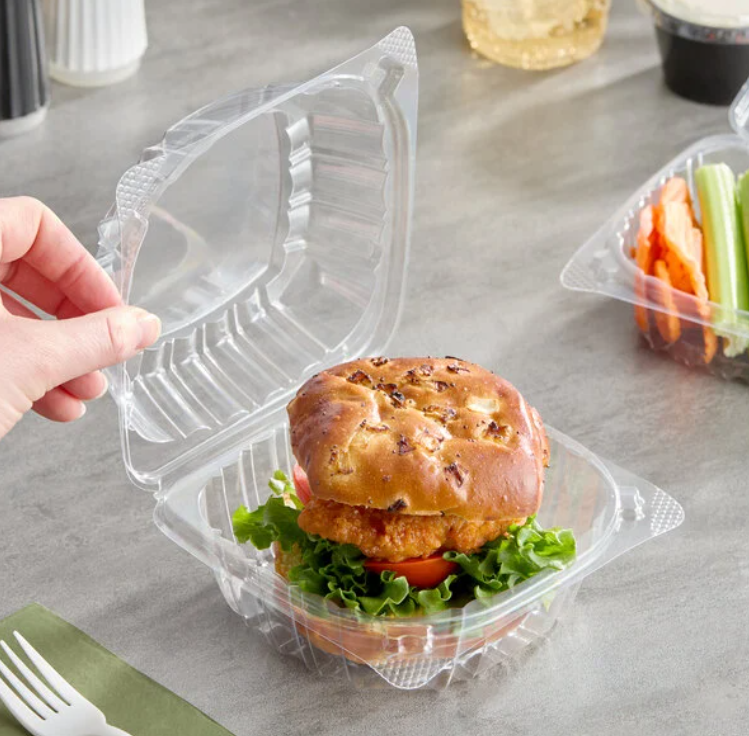 6" Clearseal hinged lid container