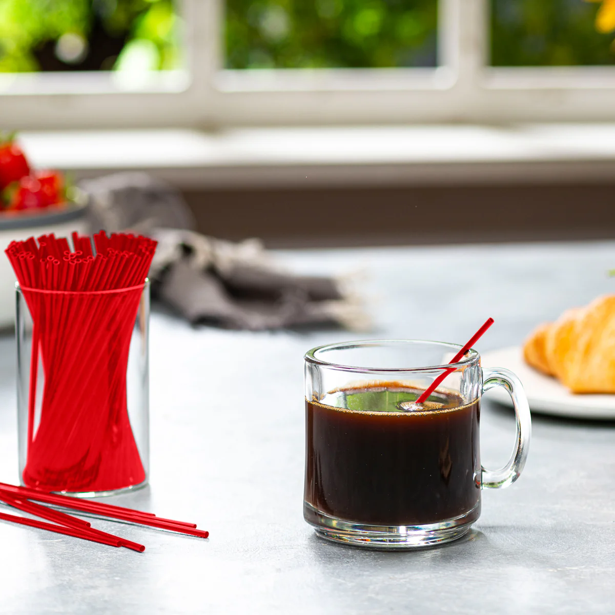 5" Red coffee stirrer