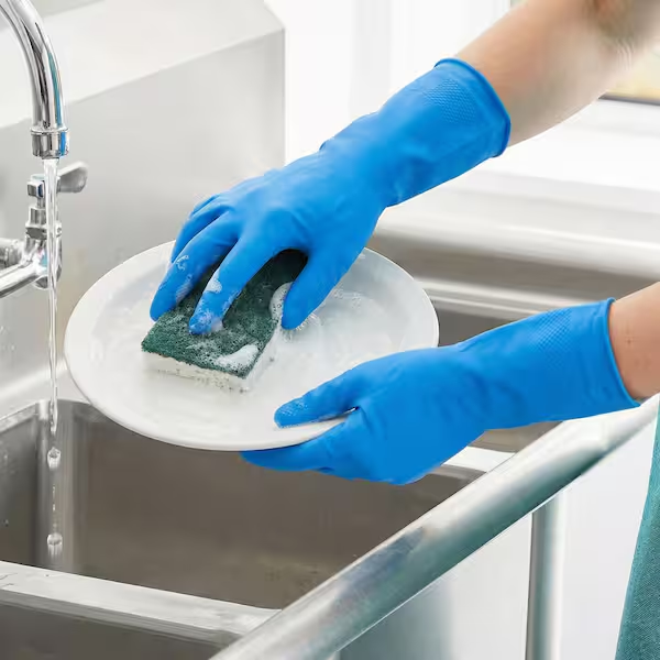 Blue latex glove